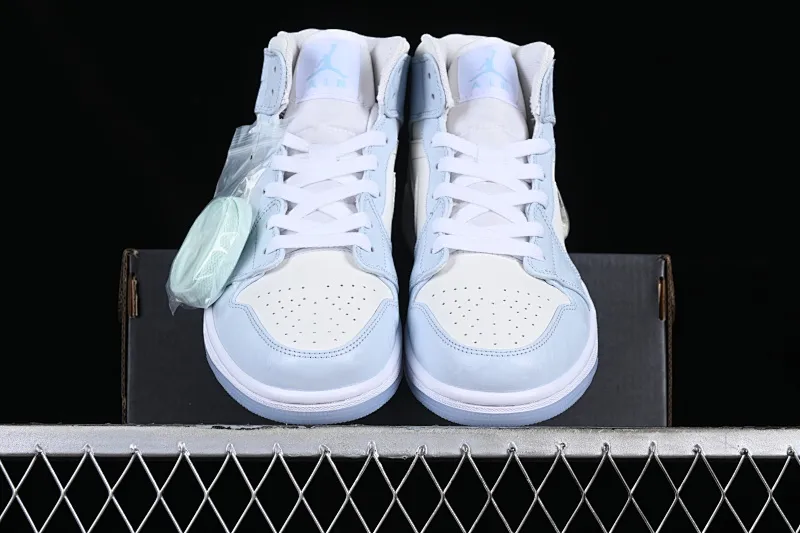 All categories Air Jordan Jordan series basketball shoes Air Jordan 1 Mid Air Jordan 1 Mid GS "Glitter Swoosh" AJ1 Joe 1 ice blue crystal Zhongbang basketball shoes FQ9117-400